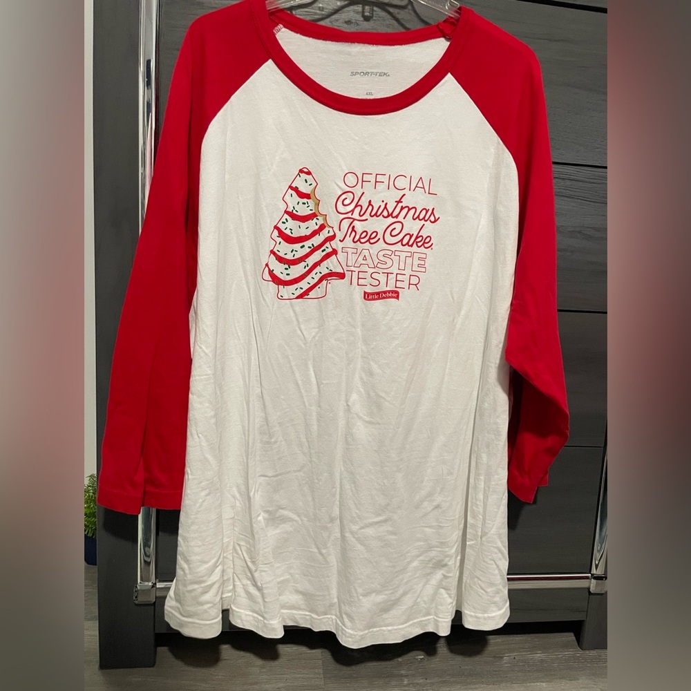 Little Debbie Red and White Christmas Tree Cake Long Sleeve Tee
